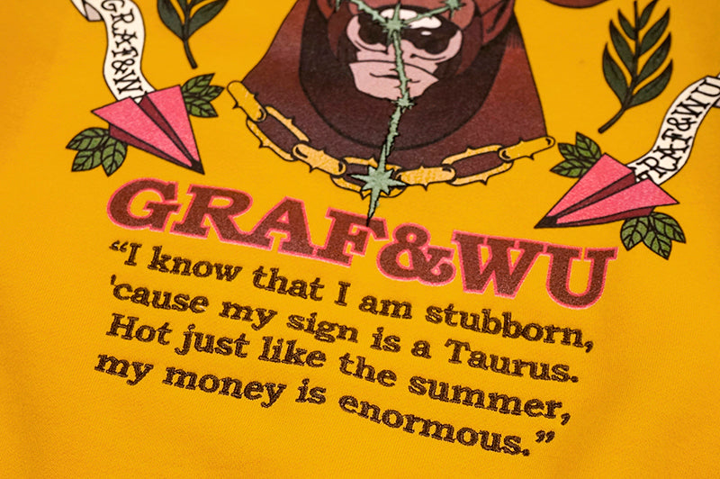 GRAF&WU 12 Constellation Rap Lyrics Embroidery Print Hoodie