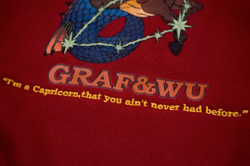 GRAF&WU 12 Constellation Rap Lyrics Embroidery Print Hoodie