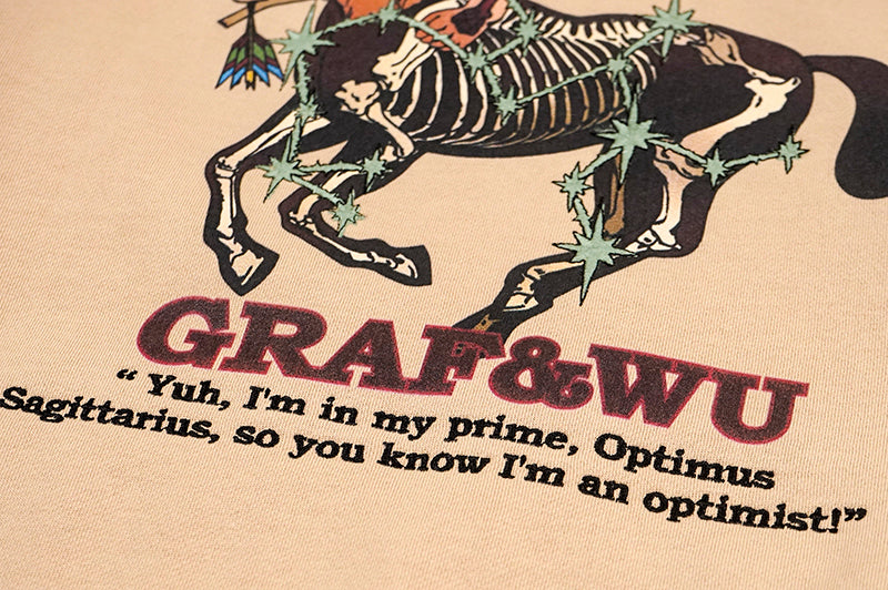 GRAF&WU 12 Constellation Rap Lyrics Embroidery Print Hoodie