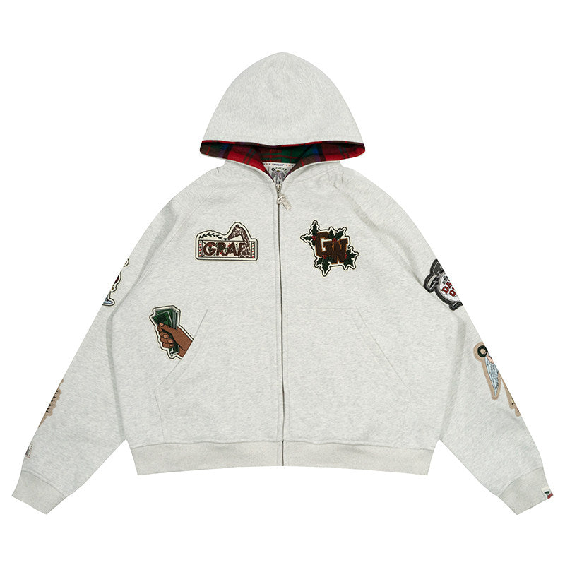 GRAF&WU Celebrate Days Off Embroidered Fleece Oversized Hoodie