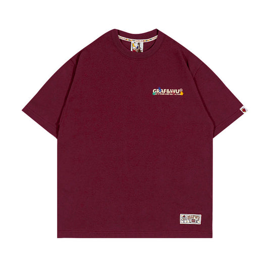 GRAF&WU Brand Letter Print Fashion 100% Cotton T-shirt