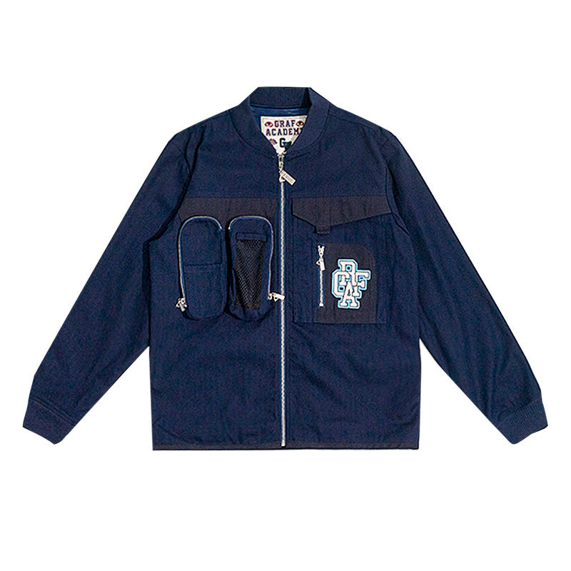 GRAF&WU Men’s Utility Work Jacket Spring Canvas Lightweight Tactical Multi-Pocket Coat