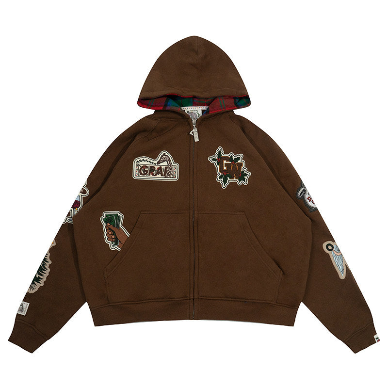 GRAF&WU Celebrate Days Off Embroidered Fleece Oversized Hoodie