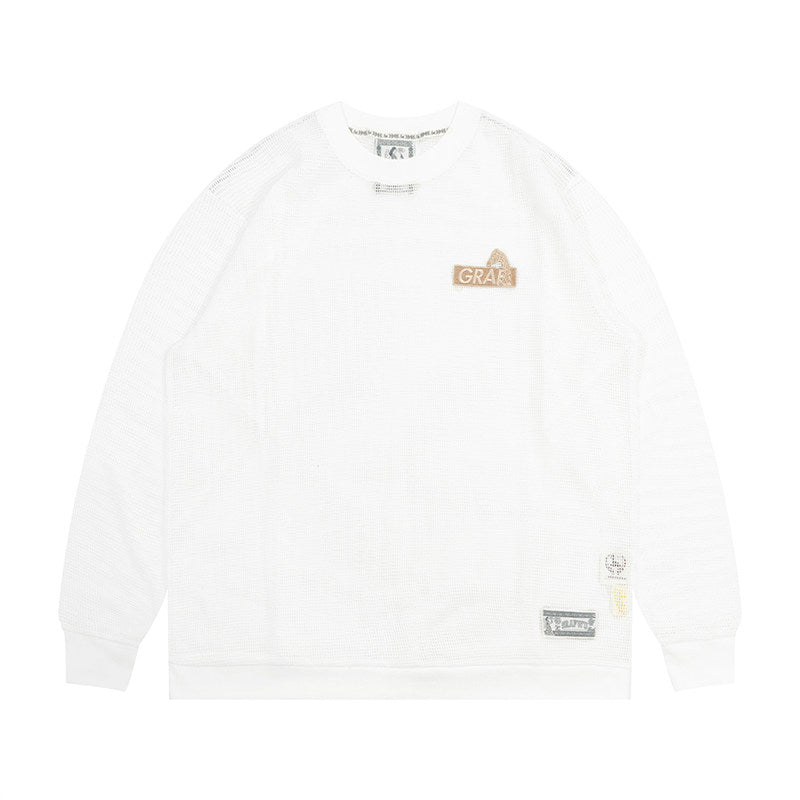 GRAF&WU Brand Embroidered Comfortable Mesh Long sleeve Shirt