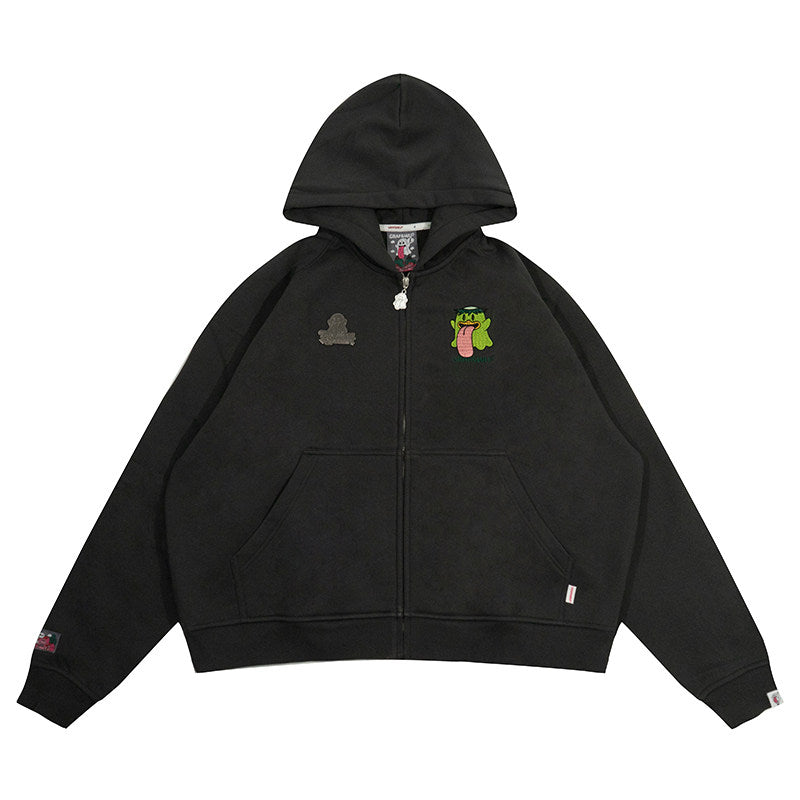 GRAF&WU Halloween Medusa Fairy Zombie Kappa Cute Ghost Zip-up Hoodie