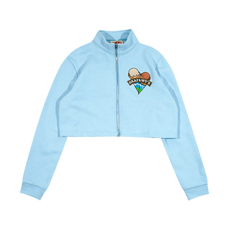 GRAF&WU Angel Goddess Ice Cream Retro Hot Girl Casual Short Top Jacket