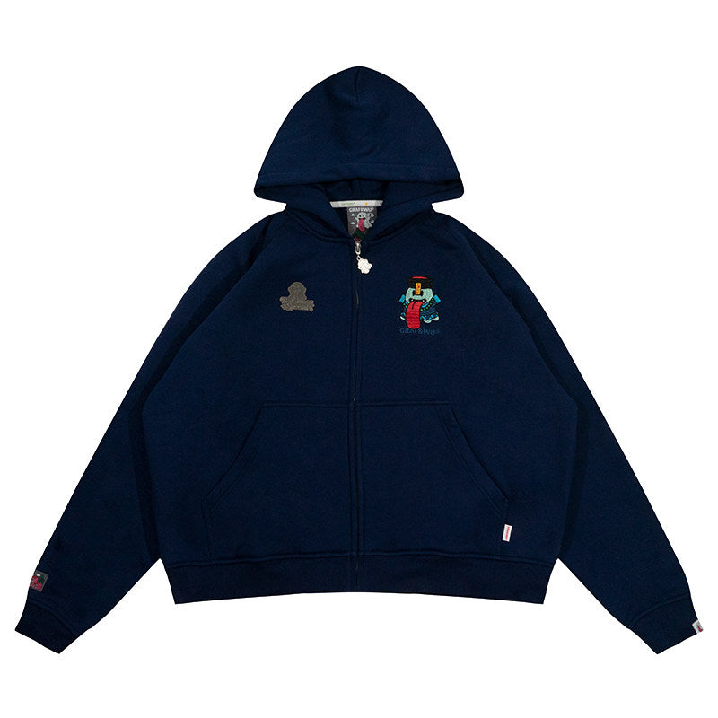 GRAF&WU Halloween Medusa Fairy Zombie Kappa Cute Ghost Zip-up Hoodie