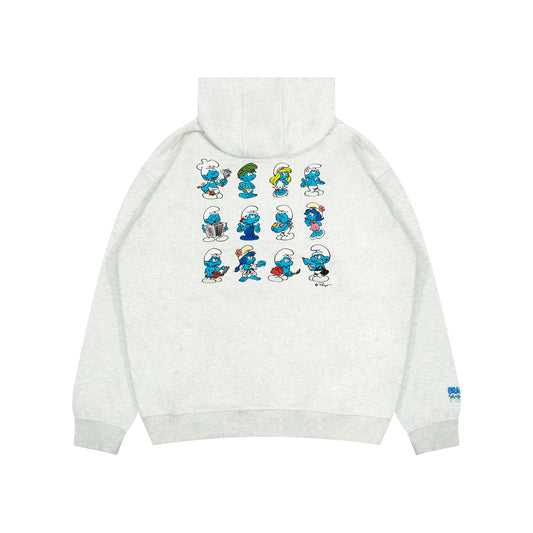 GRAF X SMURF 12 Smurf Characters Embroidered Fleece Hoodies