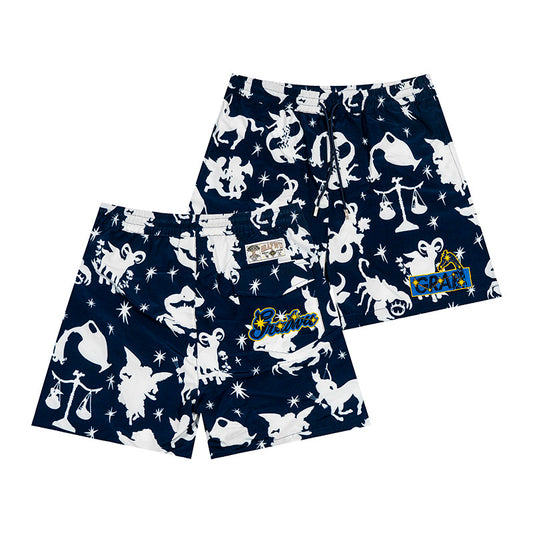 GRAF&WU 12 Zodiac Signs Silhouette Astrology Universe Streetwear Cool Feeling Shorts