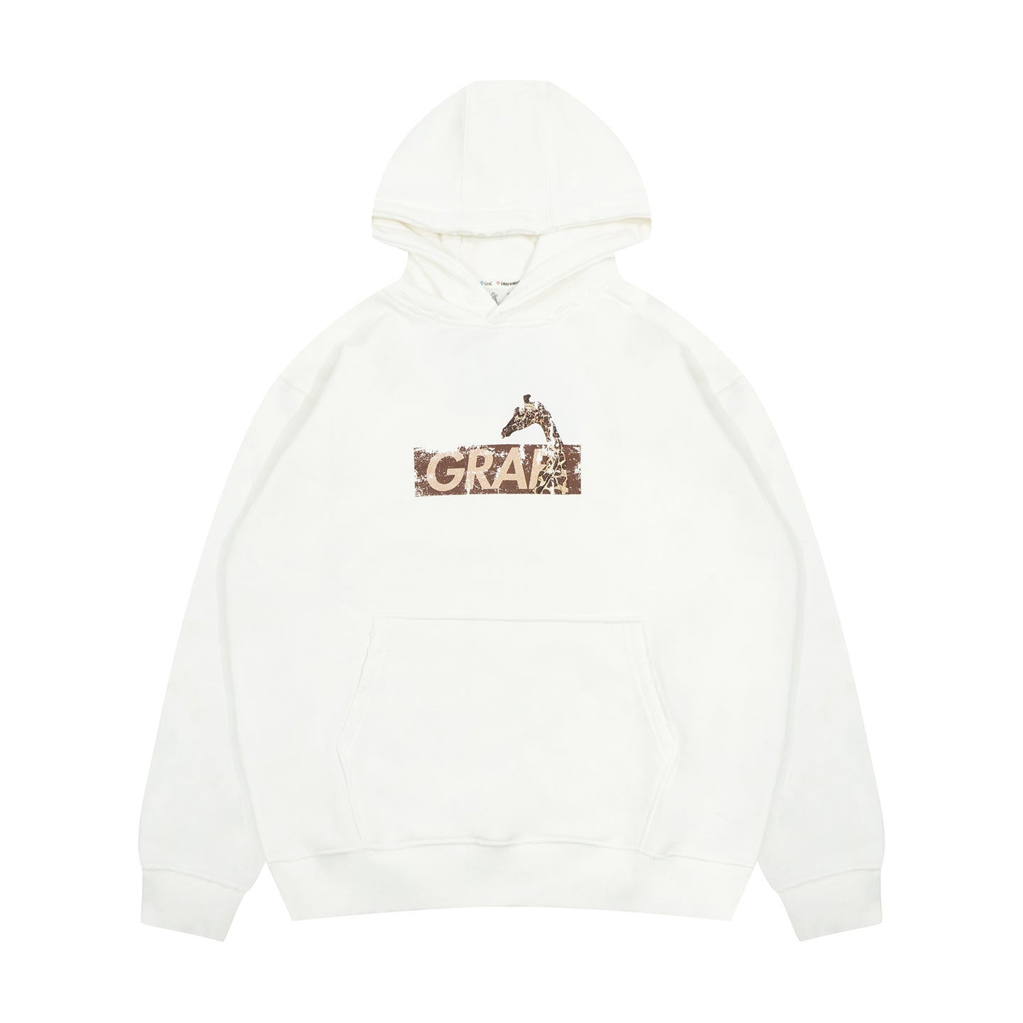GRAF&WU Giraffe Graphic Fashion Distressed Vintage Hoodie