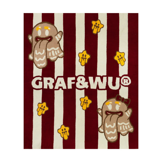 GRAF&WU Gingerbread Cute Ghost Plush Throw Blanket | Kawaii Cozy Sofa Blanket