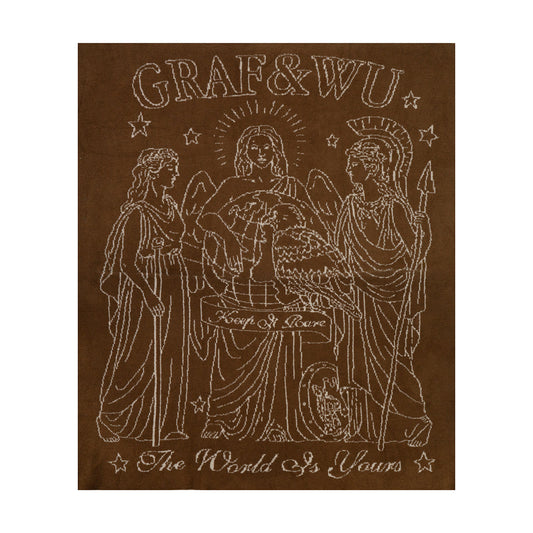 GRAFWU Victory Wealth Luck 3 Goddesses Plush Throw Blanket | Cozy Sofa Blanket for Home Decor