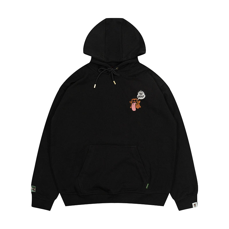GRAF&WU Old School 12 Rap Ghost Embroidered Hoodie