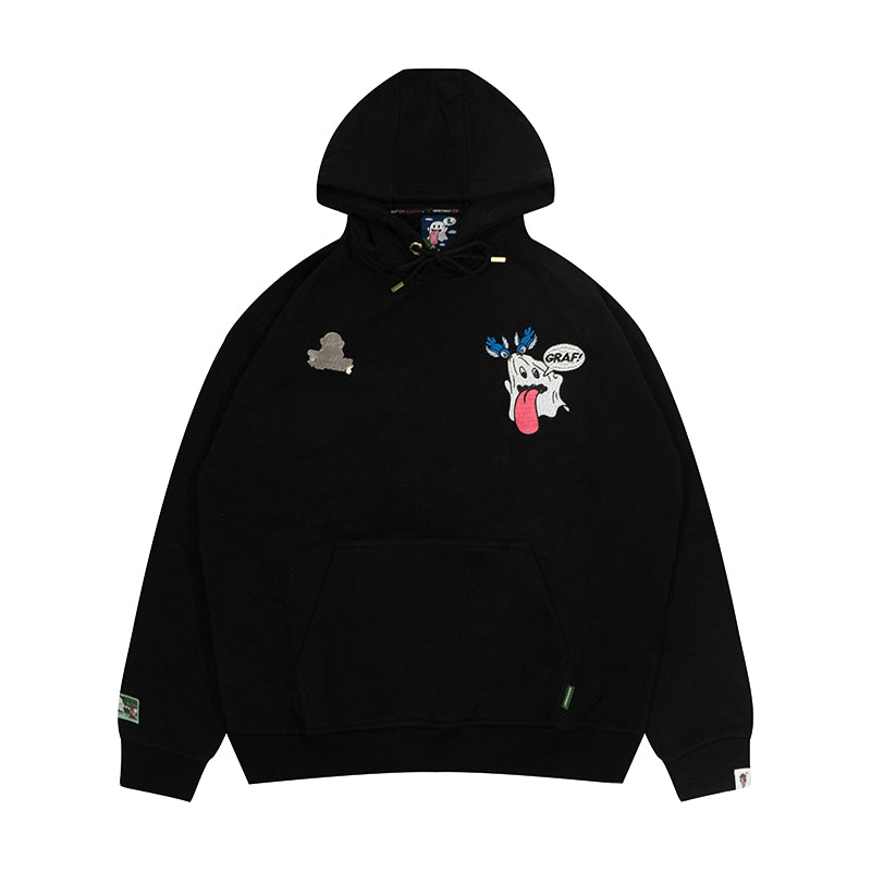 GRAF&WU Halloween Medusa Fairy 12 Cute Ghost Embroidery Hoodie