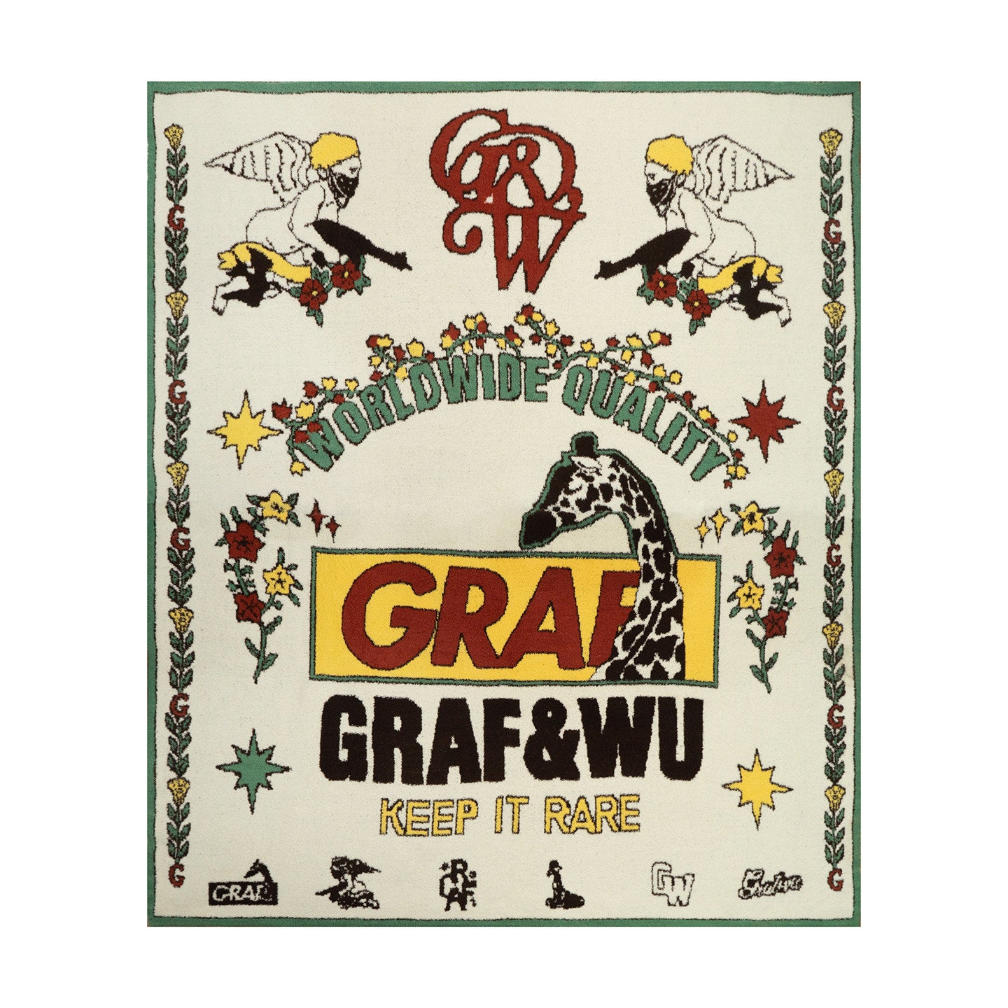 GRAF&WU Giraffe Angel Graphic Design Oversized Plush Throw Blanket | Cozy Sofa Blanket