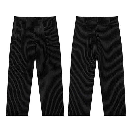 GRAF&WU Fashion Vertical Striped Design Loose Casual Trousers