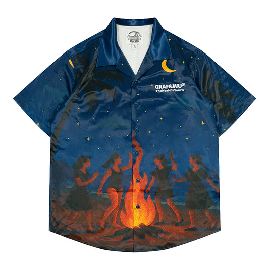 GRAF&WU Bonfire and Beach Starry Sky T-shirts