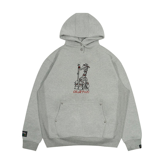 GRAF&WU Heartbreak Giraffe Embroidered Thick Hoodie