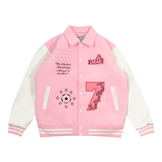 GRAF&WU Blokecore Floral Leather Sleeve Jacket