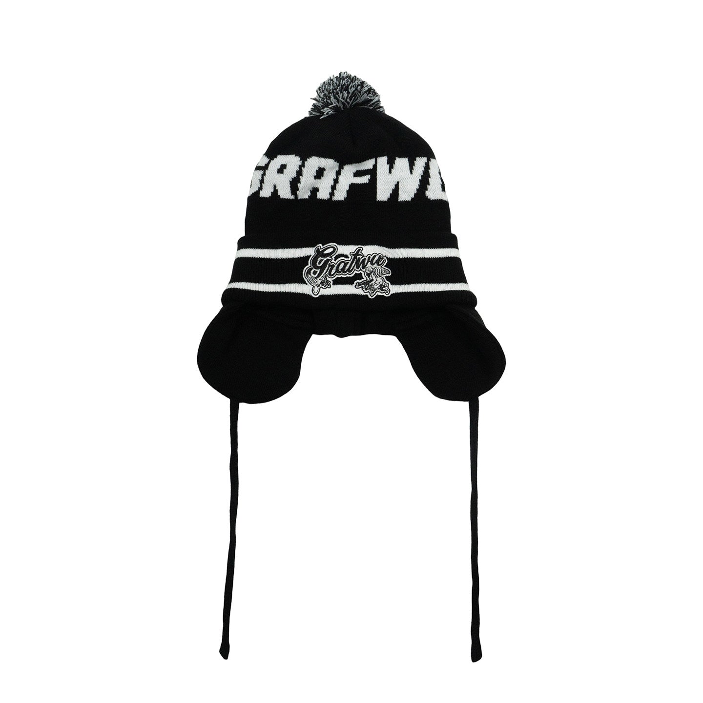 GRAF&WU AK47 Angel Badge Embroidered Pilot Earflap Knitted Hat