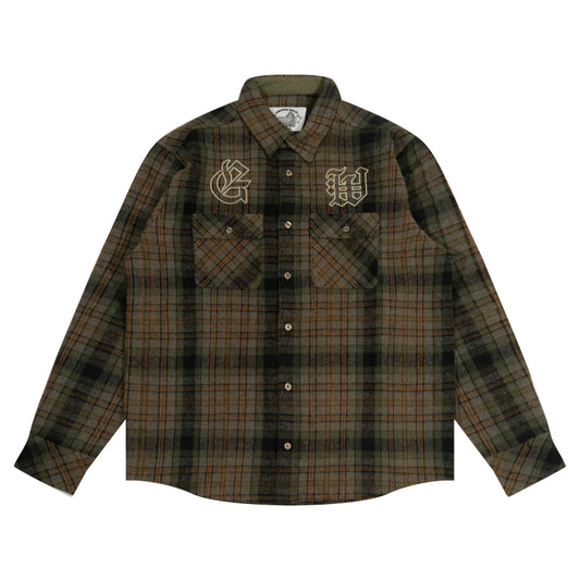 GRAF&WU Embroidery GW Streetwear Checked West Coast Brushed Shirt