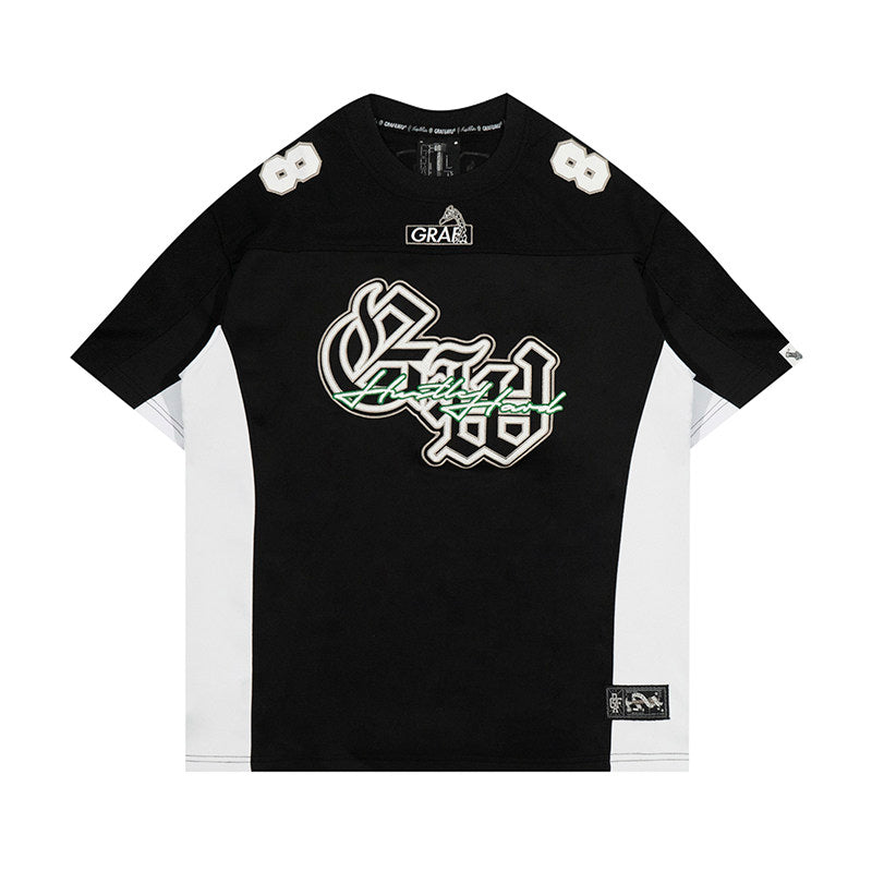 GRAF&WU Old School 88 Blokecore Streetwear Jersey Short-Sleeve T-Shirt