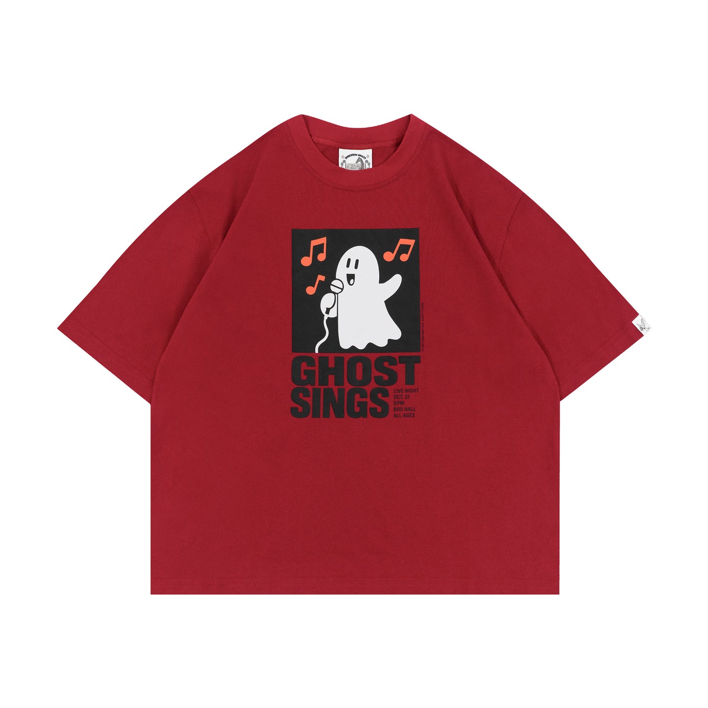 GRAF&WU Ghost Sing Retro Ghost Concert Live Poster Print T-shirt