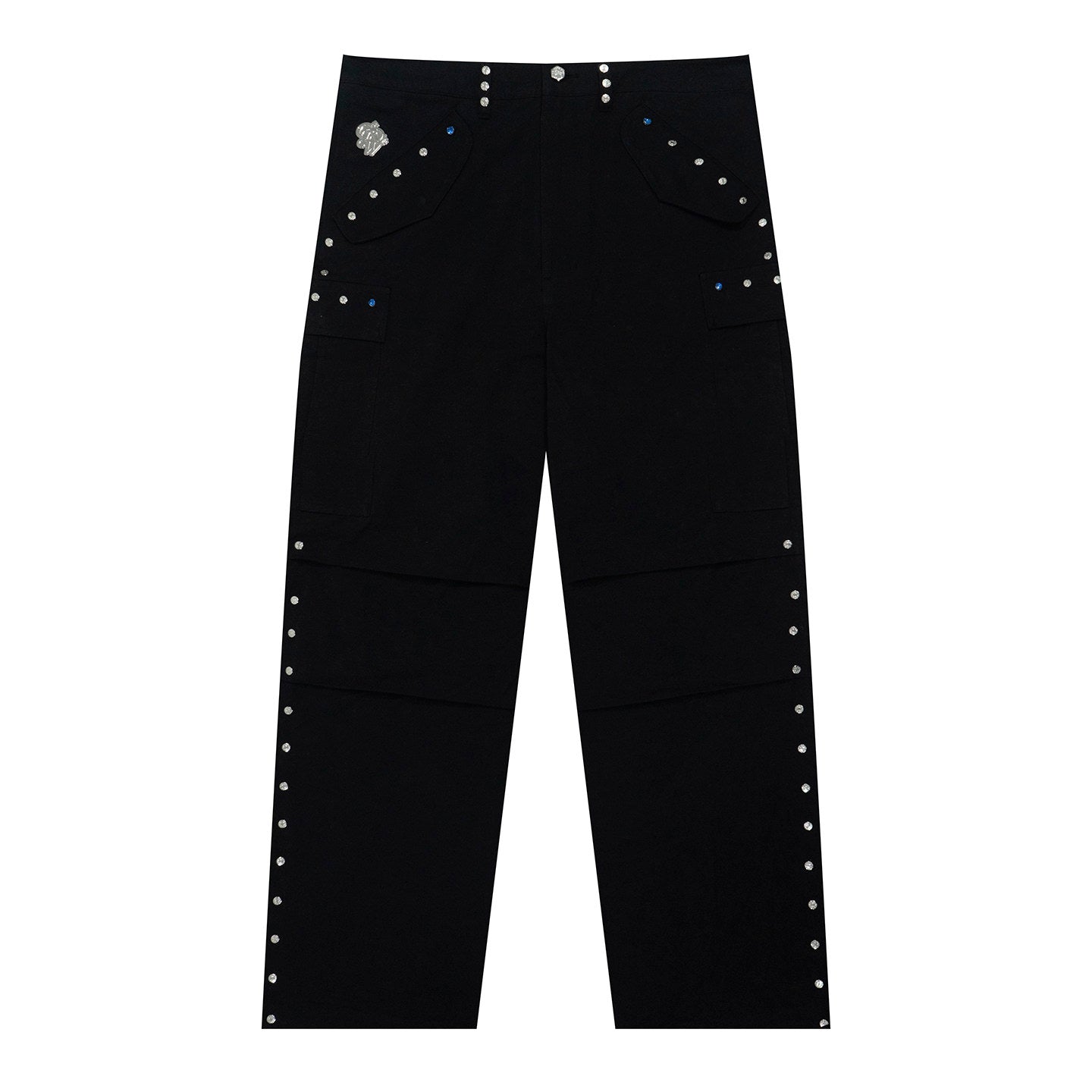 GRAF&WU Riveted Blue Rhinestone design Streetwear M65 Pants