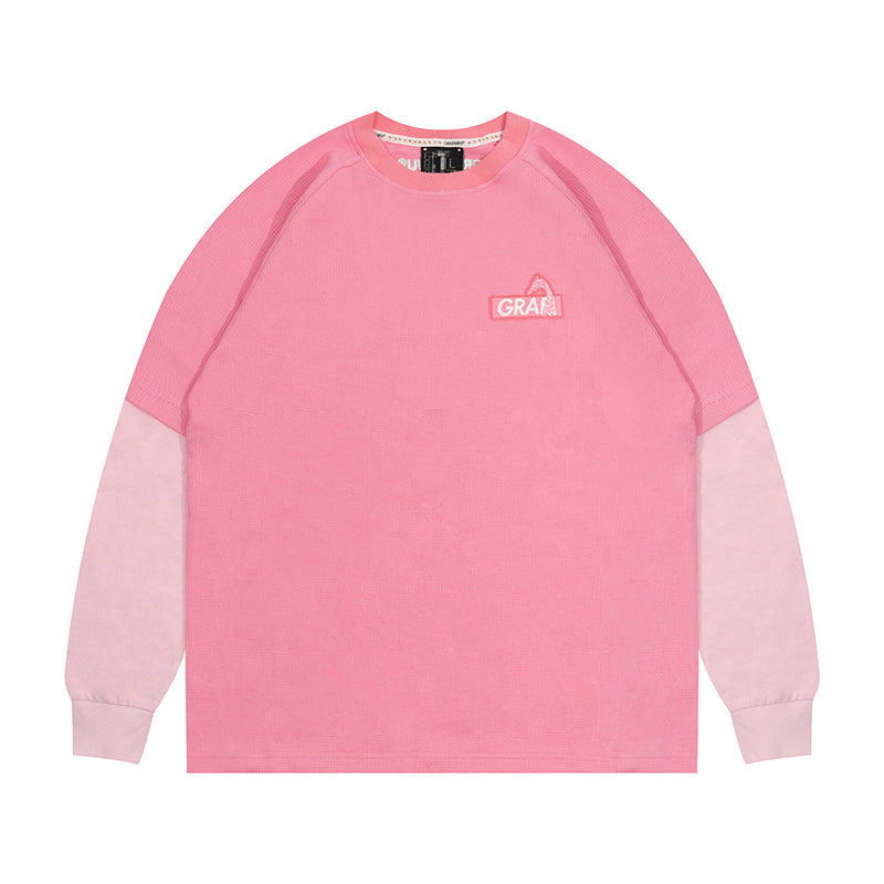 GRAF&WU Giraffe Embroidery Logo Layered Look long-sleeved Shirt