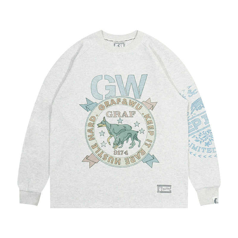 GRAF&WU AK47 Angel Barn Style Printed Cotton Long-Sleeve T-Shirt