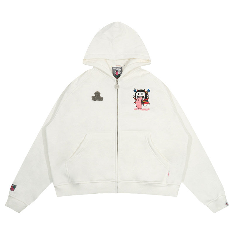 GRAF&WU Halloween Medusa Fairy Zombie Kappa Cute Ghost Zip-up Hoodie