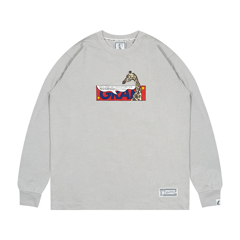 GRAF&WU Roy Pop Art Graphic Loose Cotton Long Sleeve Tee