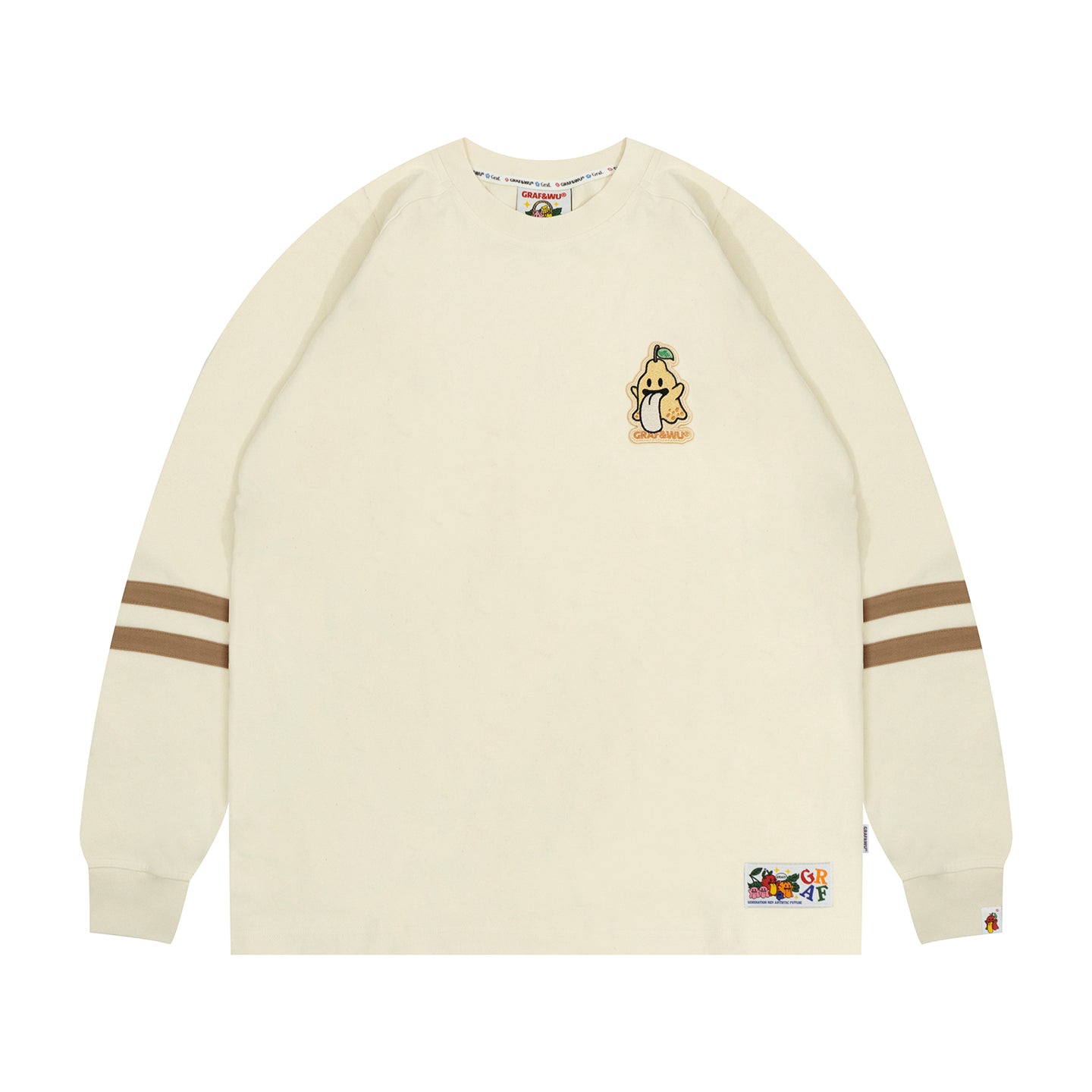 GRAF&WU Fruit Cute Ghost Embroidery long-sleeve Shirt