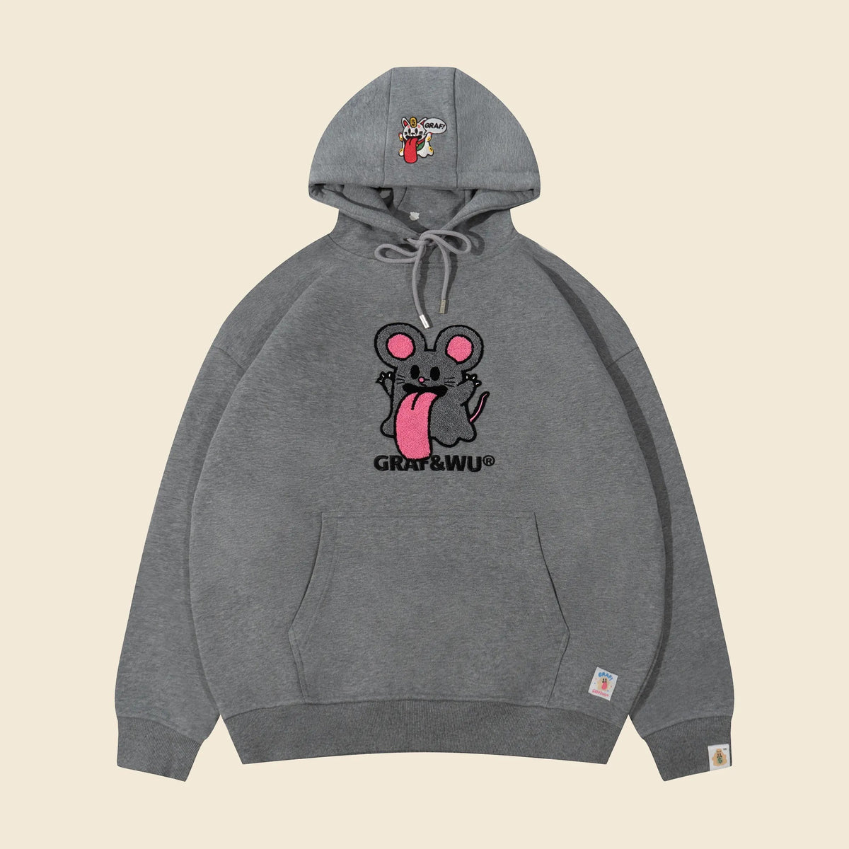 GRAF&WU Chinese Zodiac Character Loose-Fit Hoodie