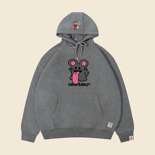 GRAF&WU Chinese Zodiac Character Loose-Fit Hoodie