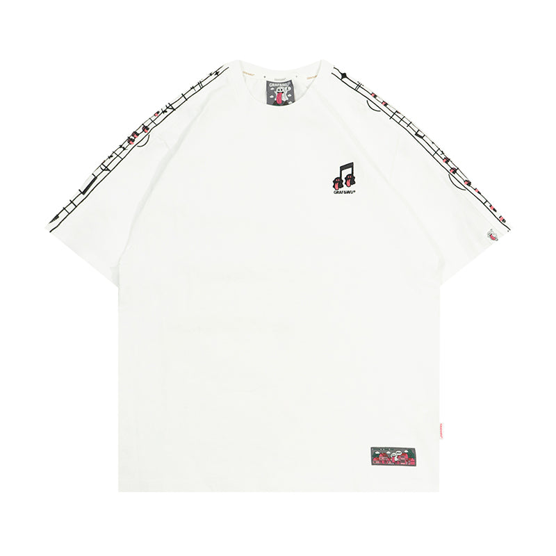 GRAFWU Music Notes Cute Ghost T-Shirts