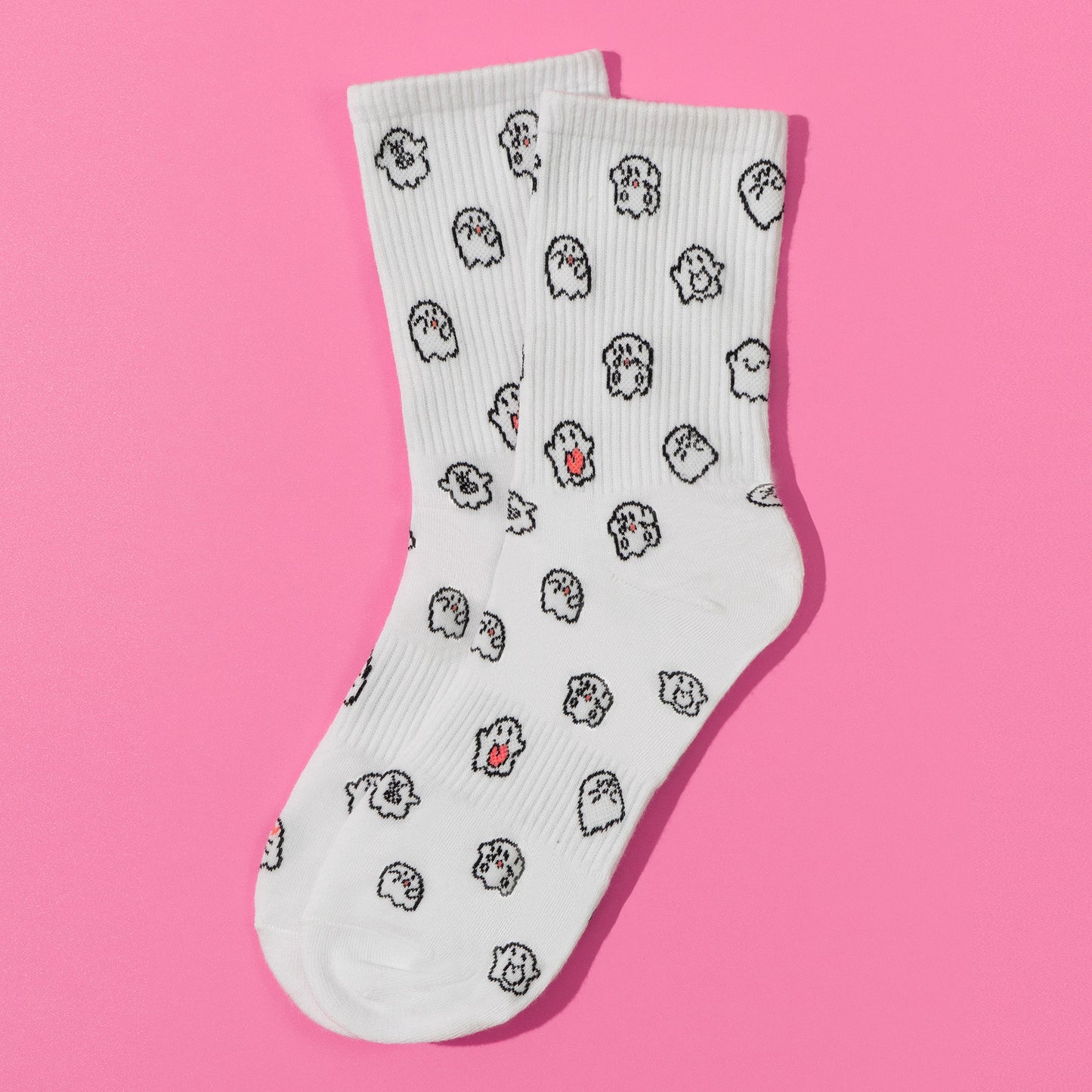 GRAF&WU Mini Cute Ghost Cotton Cozy Thin Mid-calf Knit Socks