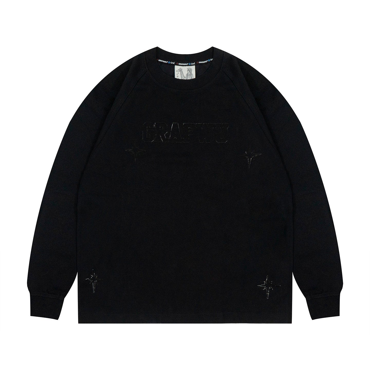 GRAF&WU Stars Design Breathable Outdoor Warm Loose Long-sleeve T-shirt