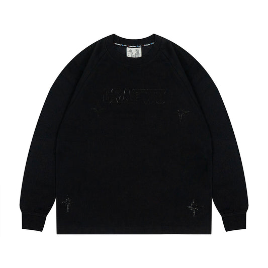 GRAF&WU Stars Design Breathable Outdoor Warm Loose Long-sleeve T-shirt