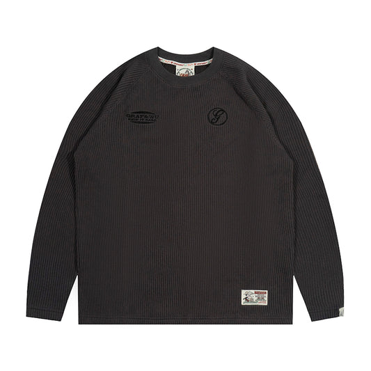 GRAF&WU Brand Embroidered Logo Knitted Long-sleeved Shirt