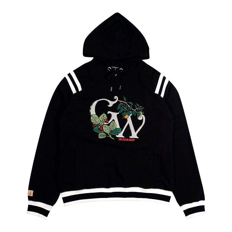 GRAF&WU Embroidered Hoodie - Fleece Pullover Sweatshirt Unisex Streetwear