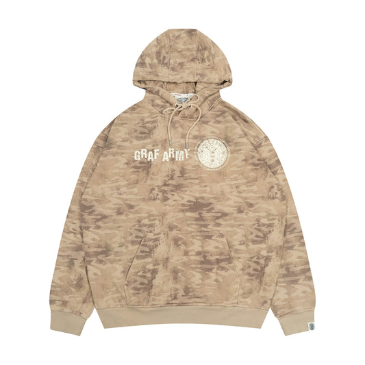 GRAF&WU Vintage Faded Camouflage Design Hoodie