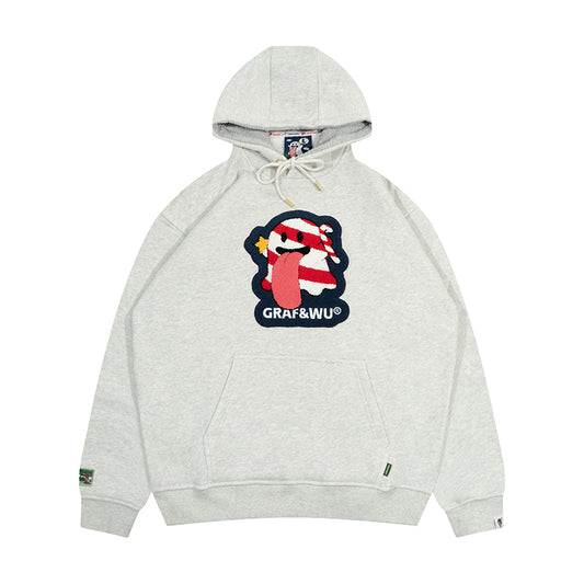 GRAF&WU Christmas Special Cute Ghost Mistletoe Holly Fleece Hoodie