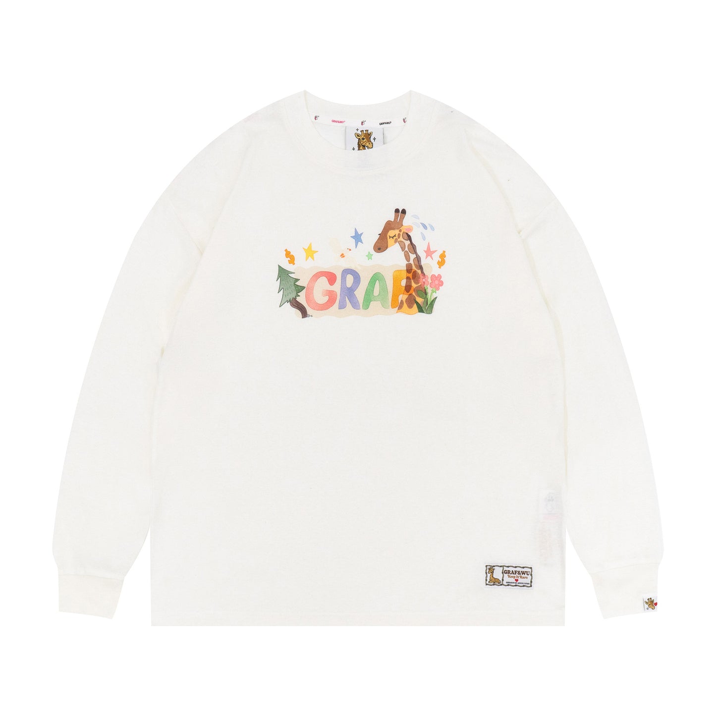 GRAF&WU Watercolor Giraffe Design Lyocell Cool Sunscreen Blouse