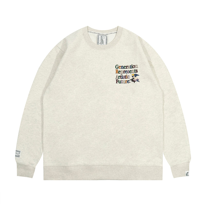 GRAF&WU AK47 Angel Embroidered Fleece Cozy Sweatshirt