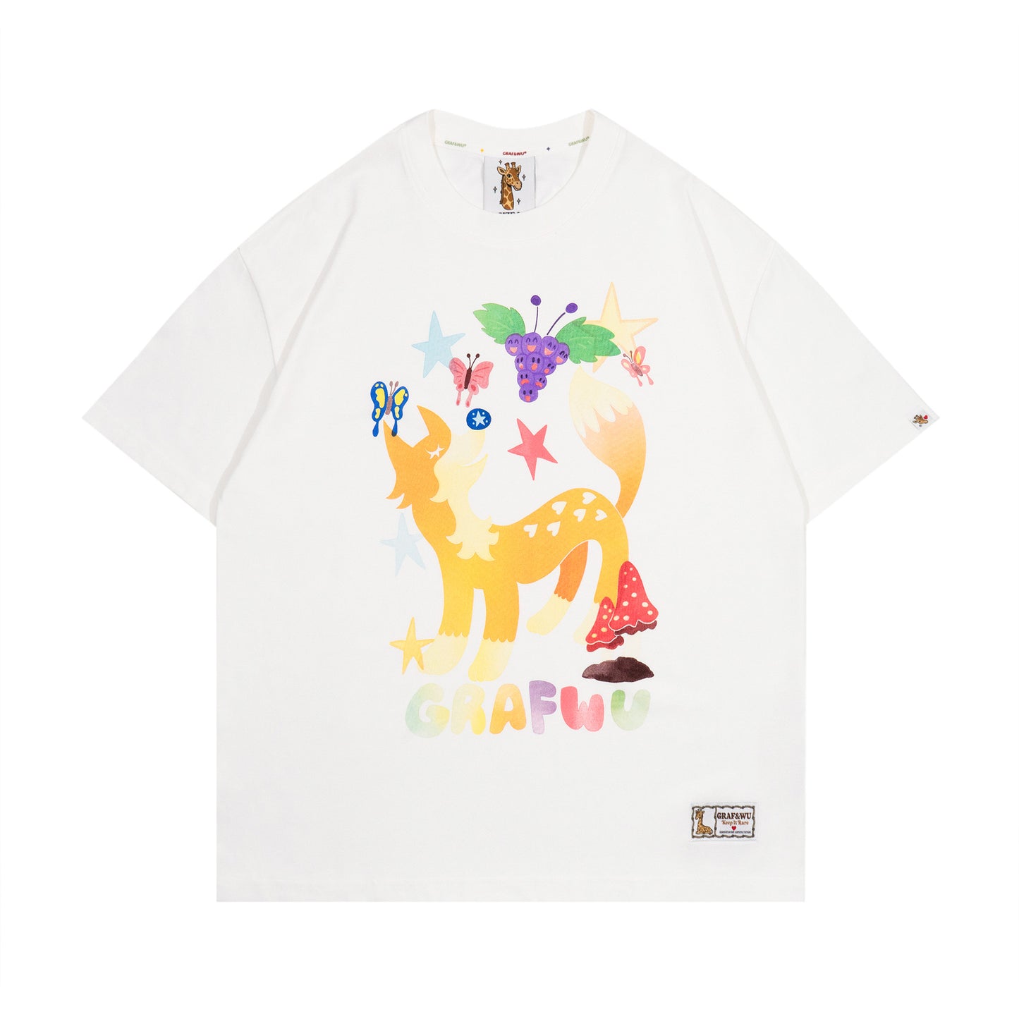 GRAF&WU【Giraffe Fable】Fox and Grapes Story Streetwear Cool Feeling T-Shirt