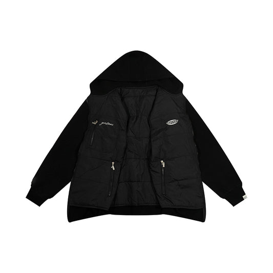 GRAF&WU Reversible Jacket-Embroidered Letter Two-in-One Layered Streetwear Coat