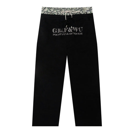 GRAF&WU Paid In Full Giraffe Knight Embroidered Double Waist Loose Sweatpants