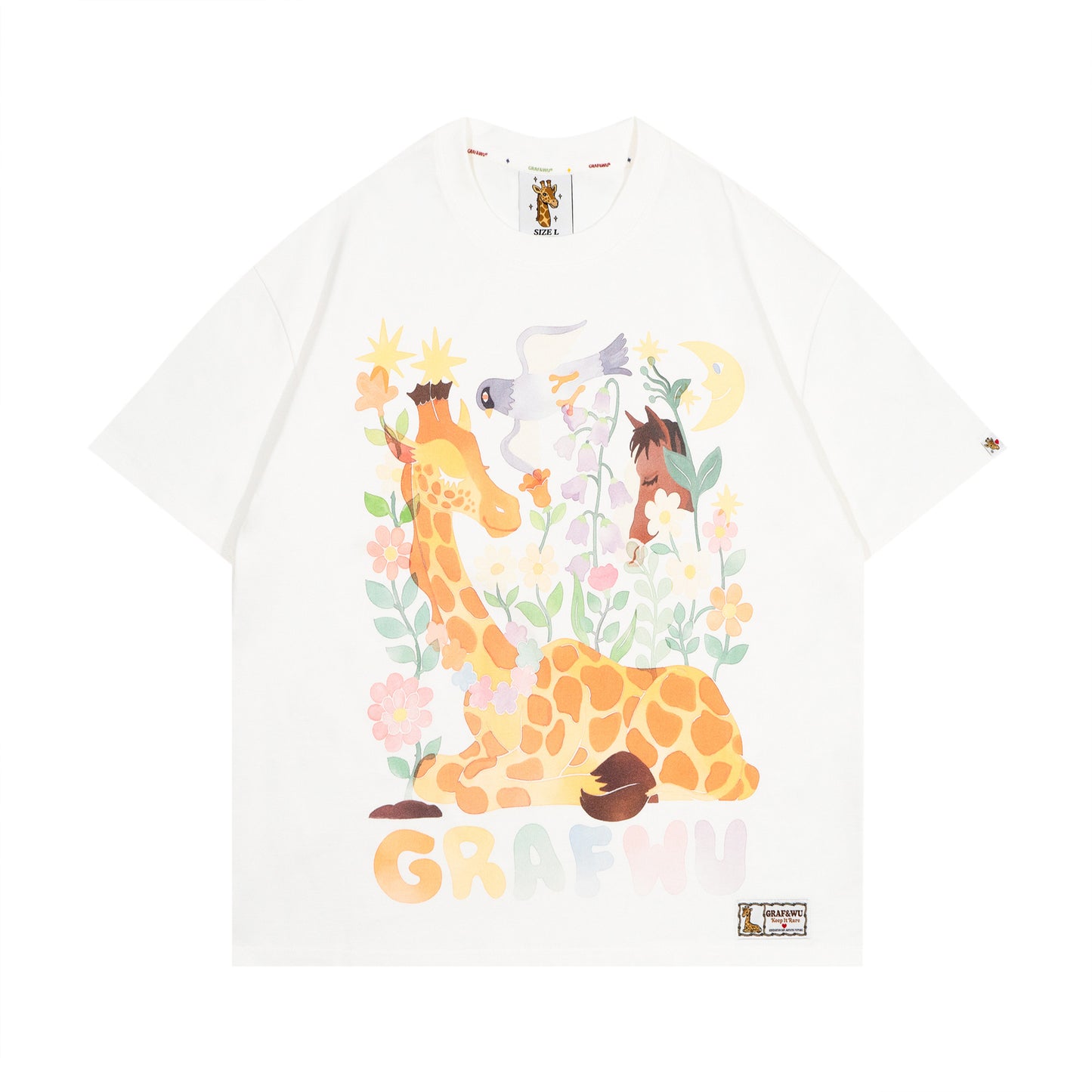 GRAF&WU Giraffe Fable Calling A Deer A Horse Cool Touch Fabric T-shirt