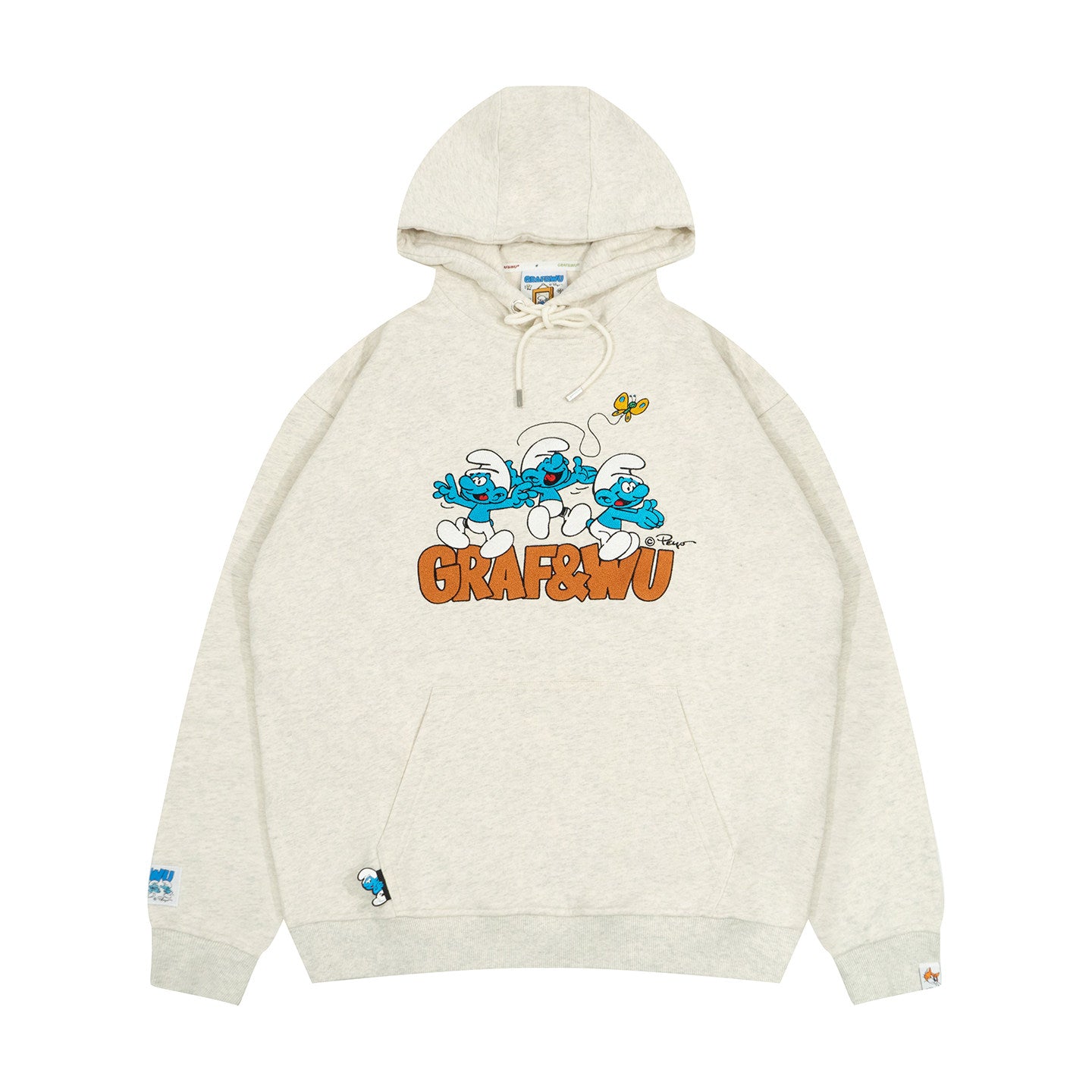 GRAF X SMURF Dancing Star Flower Embroidered Cartoon Fleece Hoodie